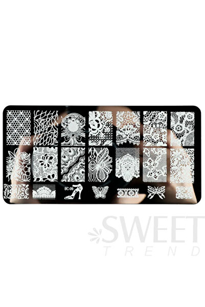 Choice BC-09 ألواح ختم فن الأظافر 12x6 سم، بتلات دانتيل، فراشة، ماندالا، نبات...