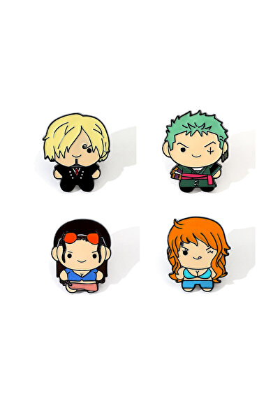 Miniso 4 قطع من دبابيس بروش كرتونية إبداعية من ون بيس، دبابيس مينا لطيفة لشخص...