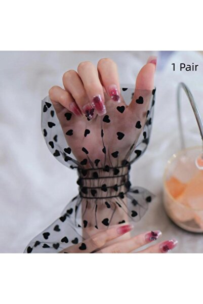 Choice قفازات تصوير على شكل قلب من التول، مقاس A2، زوج واحد، مزينة بأساور مطو...