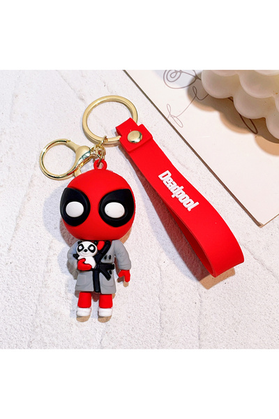 Miniso سلسلة مفاتيح مارفل ديدبول KC4189 - سلسلة مفاتيح مضحكة بنسخة Q، تعليقة ...