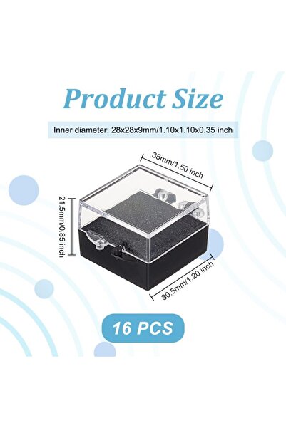Choice AECH07-03183 علبة هدايا بلاستيكية شفافة مكونة من 16 قطعة للدبابيس، مقا...