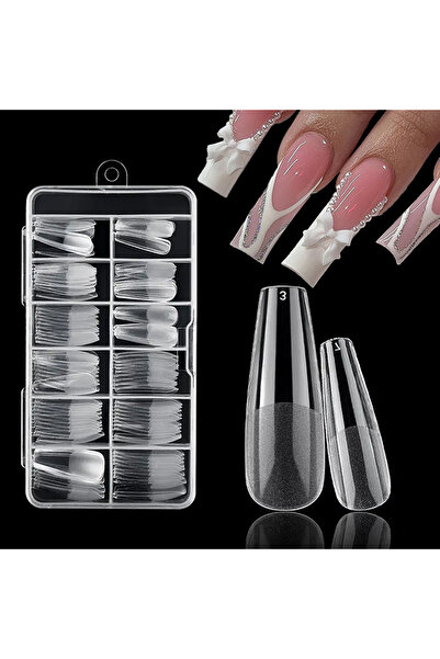 Choice 120 قطعة من أظافر صناعية شفافة غير قابلة للتلطيخ، بتصميمات ستيليتو/لوز...