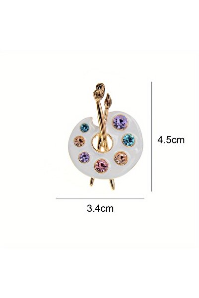 Choice white Draw Palette Brooch Creative Rhinestone Pins and Brooches Women ...