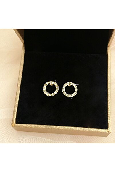 Choice golden New simple round earrings with super flashy elegant and light l...