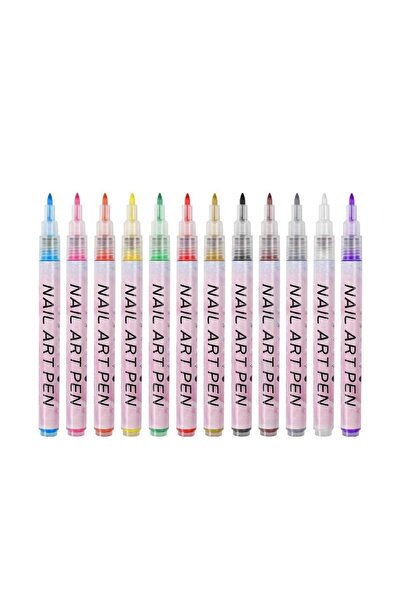 Choice A 12pcs/Set Colourful Nail Art Graffiti Pen Waterproof Diy 3d Nail Art...