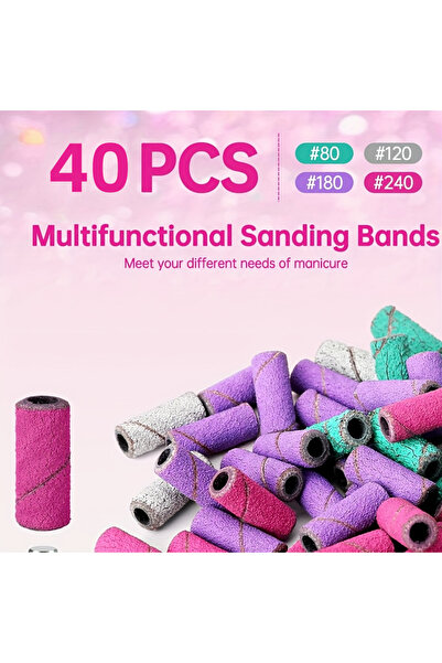 Choice Light Grey Nail Drill Bits Sanding Bands for Nail Drill, 40Pcs 4 Color...