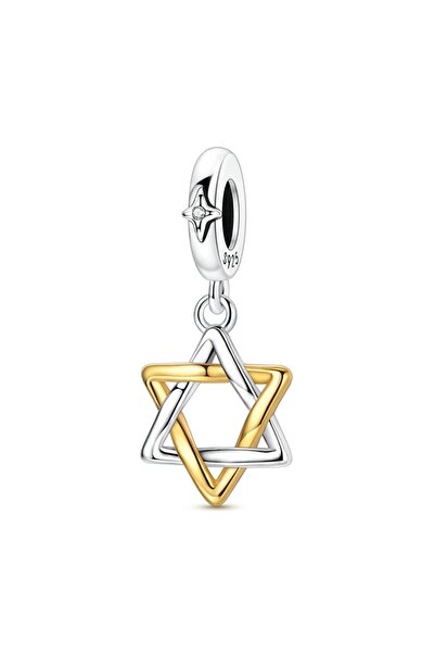 Choice KTC2005-2 Original 925 Sterling Silver Charm Bead Hexagram Starburst P...