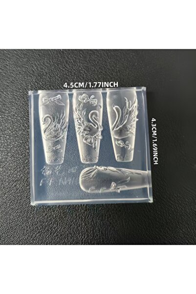 Choice PF-883 Elegant Swan Rose Bow 3D Flower Silicone Nail Mold Gauze Curtai...