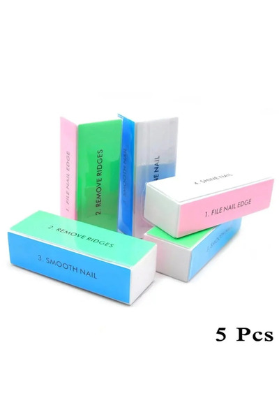Choice 5pcs Nails Buffer Grind Buffing Block pink Nail File For Pedicure Mani...