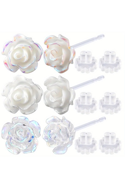 Choice طقم مكون من 6 قطع متنوعة، 2/6 قطع من الأقراط الأنيقة على الطراز الكوري...