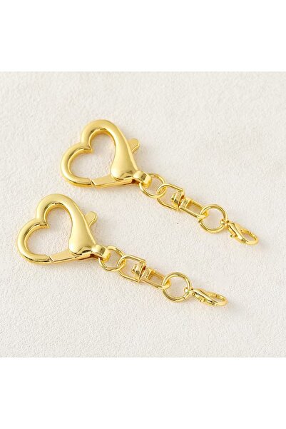 Choice 10 قطع من حلقات مفاتيح فريدة على شكل قلب مصنوعة من سبيكة معدنية ذهبية ...