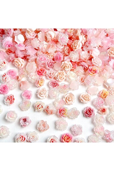 Choice Mixed 30PCS 30PCS Translucent Simulated Soft Flower Resin Nail Charms ...