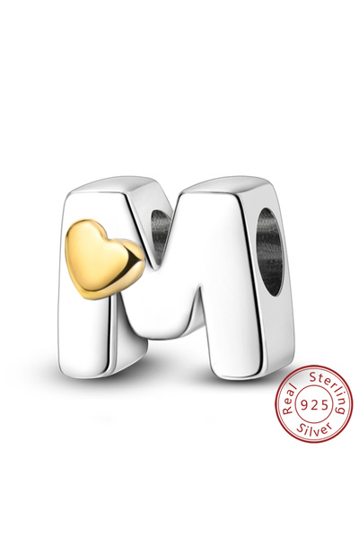 Choice12 KTC874-M 925 Sterling Silver 26 Letters A-Z Alphabet Charm Heart Lov...