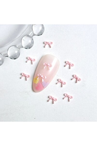 Choice Light Pink-03 50PCS 50PCS Sweet Solid Color Line Bows Nail Charms Mult...