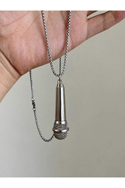 Choice SILVER Creative 3D Microphone Pendant Necklace Men's Punk Hip-hop Fash...