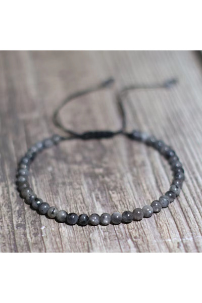 Choice Map Fashion 4mm Natural Stone Bracelet Men Women Handmade Braided Adju...