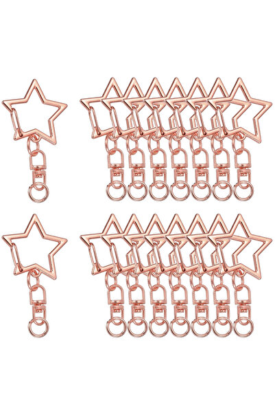 Choice 10PCS Rose Gold 10/30/50Pcs Star-Shaped Spring Snap Keychain Clip with...