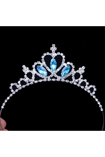 Choice4 تاج مرصع بأحجار الراين باللونين الفضي والأزرق، طوق رأس أميرة للبنات، ...