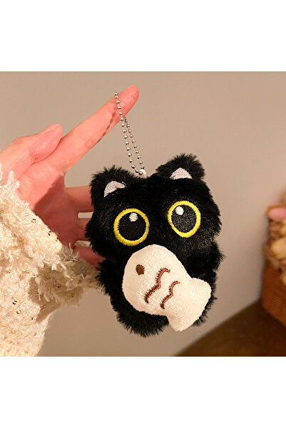 Choice style 2 Cute Plush Black Cat Doll Pendant Keychain For Women Creative ...
