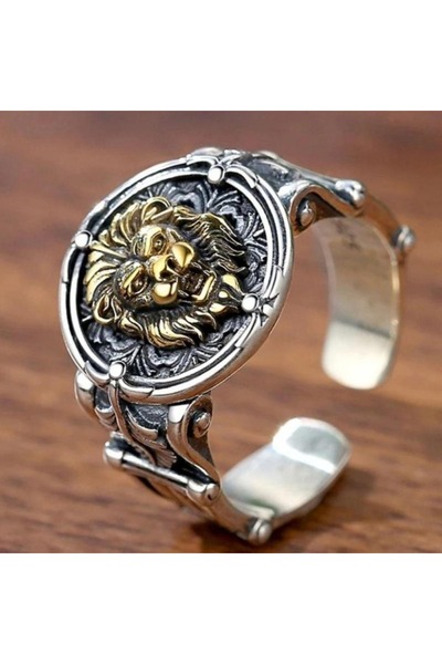 Choice Resizable-A Retro Minimalist Lion Ring Men's Gothic Punk Hip Hop Motor...