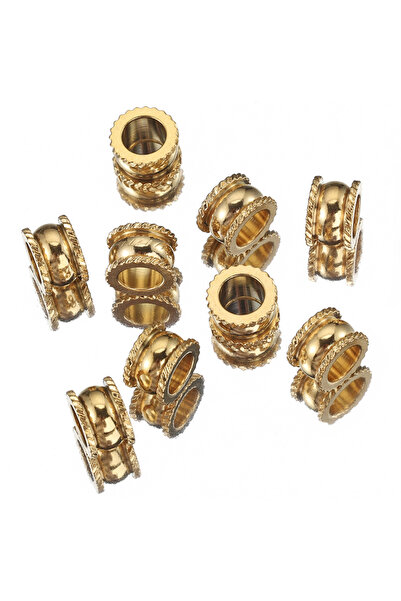 Choice 20 قطعة من الخرز الذهبي اللون، مصنوع من الفولاذ المقاوم للصدأ، بفتحات ...