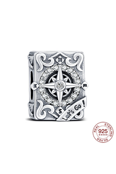 Choice NBC0667 قلادة بوصلة من الفضة الإسترليني عيار 925، مناسبة لصنع المجوهرا...