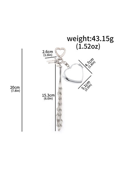 Choice BG00208-01 Fashion Women KeyChain Heart Shaped Mirror Stainless Steel ...