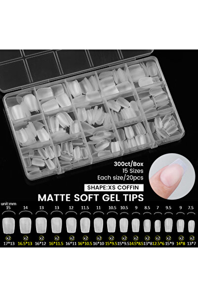 Choice XS Coffin 300pcs/Box Ultra Short Matte French False Nails Press On Acr...