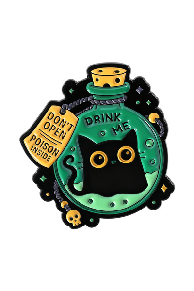 Choice دبابيس مينا على شكل حيوانات كرتونية، نمط ٢: ساحرة، قطة سوداء، قزم، جرع...