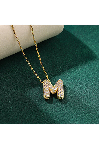 Choice M New Trendy Zircon Crystal 26 English Letters Necklaces For Women Fem...