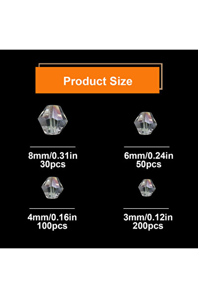 choice2 3mm 200pcs white 3/4/6/8mm Austrian Crystal Bicone Glass Beads White ...