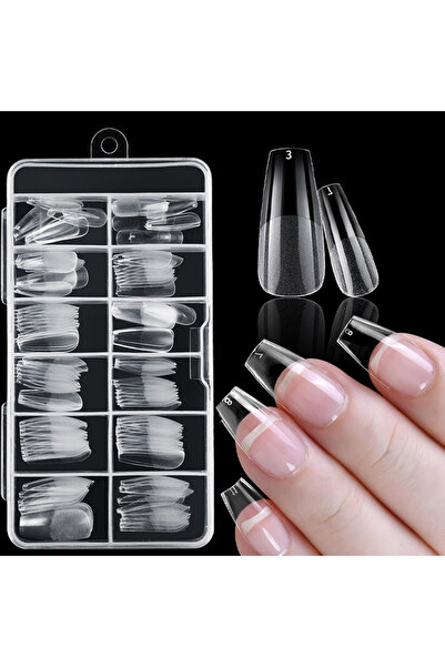 Choice 120 قطعة من أظافر صناعية شفافة غير قابلة للتلطيخ، بتصميمات ستيليتو/لوز...