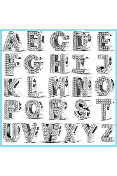 Choice قلادة ذهبية من الفضة عيار 925، مكونة من 26 حرفًا من حروف الأبجدية الإن...