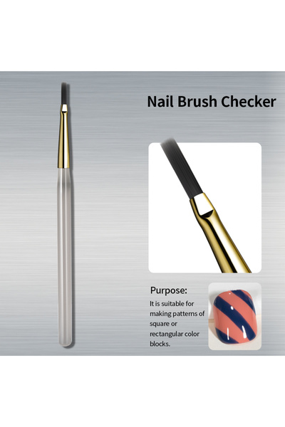 Choice فرشاة واحدة بنمط مربعات لتزيين الأظافر، فرشاة رسم وتلوين الأظافر، أداة...
