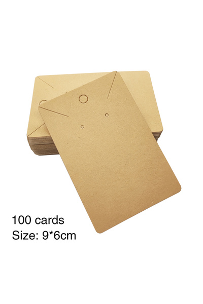 Choice ورق كرافت بني، 100 قطعة، 6×9 سم، فارغ، لعرض المجوهرات والقلائد والأقرا...