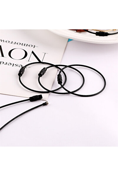 Choice size 15cm long 10pcs black 10/20pcs/lot Stainless Steel Wire Keychain ...