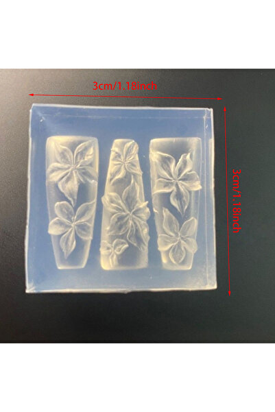 Choice one size Nail Art Mold 3D Carving Curved Lily Flower Transparent Nail ...