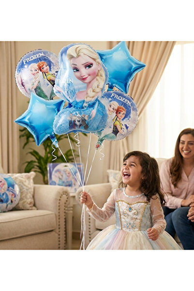 Generic Frozen 5-piece balloon set for birthday party decorations, foil ballo...