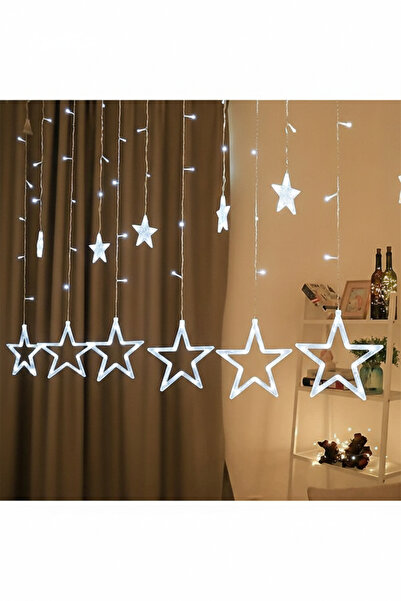 Generic 3.5m Ramadan Star Curtain - White Lighting - 8 Lighting Modes - Elect...