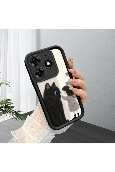 CASEVIBE Tecno Spark 10 Pro Compatible, Cute Cat Patterned Silicone Phone Case.