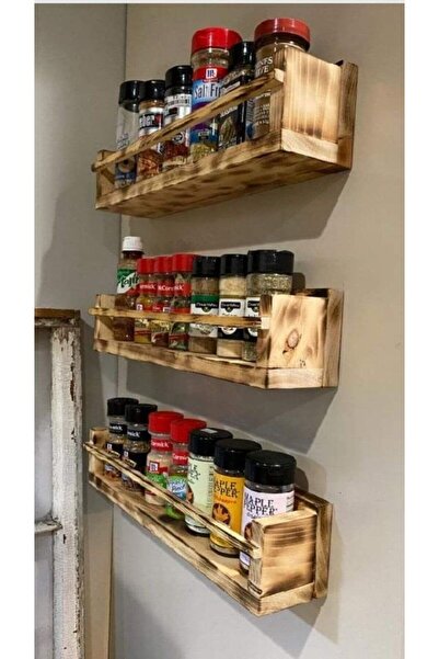 ABAS Ahşap baharat rafı 3 adet