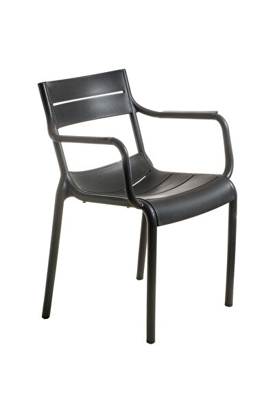 Critex Garden / Terrace Chair, Fixed, Blanca, Polypropylene, Anthracite Gray