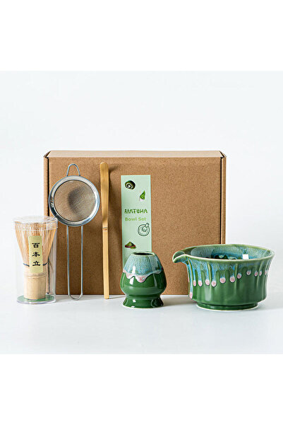 X LOT Japanese Matcha Set, Matcha Bowl with Spout,sppon, Whisk and Holder, Sc...