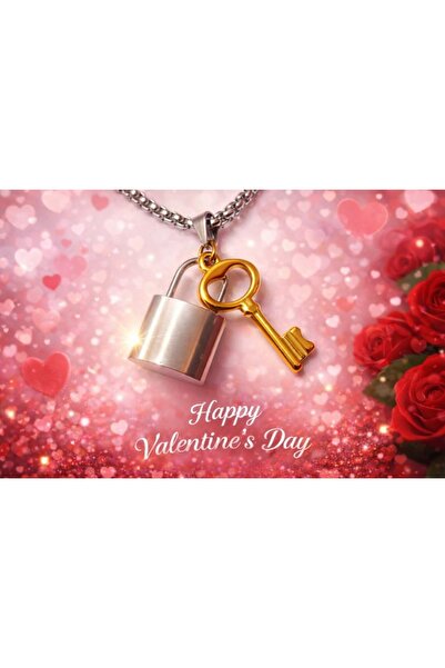voyageaccessory Lock Key Necklace – Stainless Steel Valentine's Day Gift, Mea...
