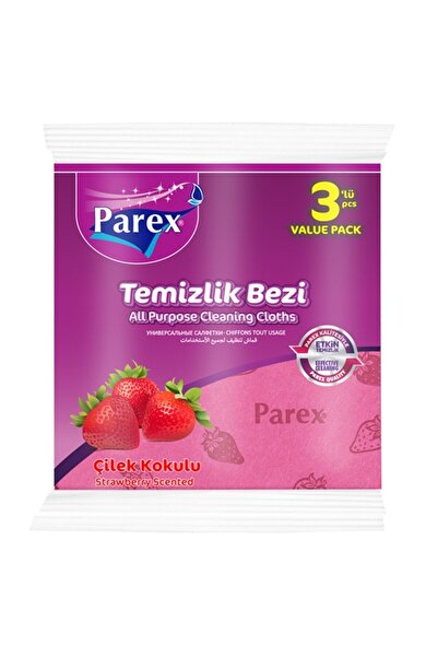 Parex Set of 8 x 3 Parex Multifunctional Wipes, Strawberry Scented