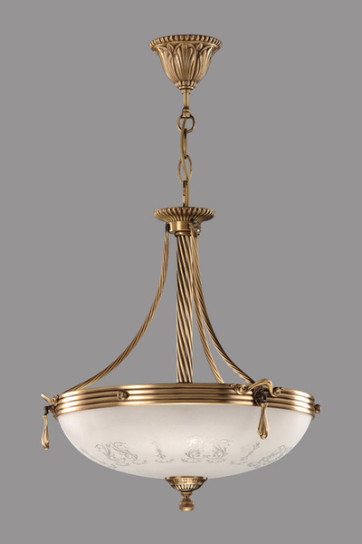 Avize çarşısı Armoni Tekli Cam Başlıklı, Eskitme Antik Renk Metal Gövde, Sark...