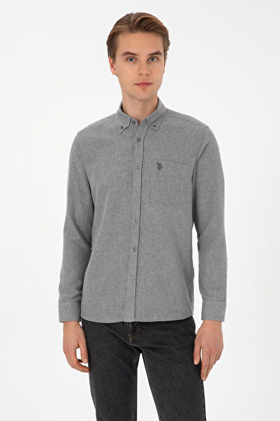 U.S. Polo Assn. Men's Gray Long Sleeve Shirt 50308596-Vr024