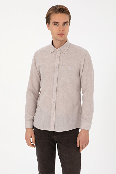 U.S. Polo Assn. Men's Stone Long Sleeve Shirt 50308596-Vr049