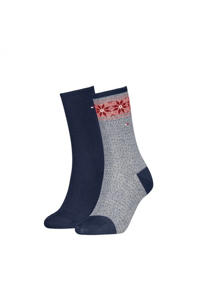 Tommy Hilfiger TH WOMEN SOCK 2P FAI Kadın Lacivert Çorap - S701236502