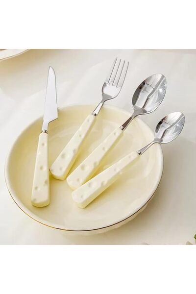 Arabest Silverware Set, Cute Stainless Steel Flatware Cutlery Set with Cheese...
